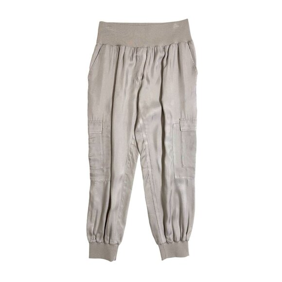 Cinq A Sept Giles Grey Cupro Jogger Pants For Women Sz Xl New $268